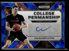 2023-24 Panini Prizm Draft Picks College Penmanship Blue Ice Colin Castleton