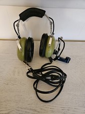 David Clark H10-30 Aviation Headphones Dual Plug + Mic Untested One Plug Frayed