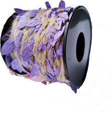 33 Feet Natural Twine Purple Leaf Jute 3Ply 2MM Rope Hemp Burlap Ribbon String H