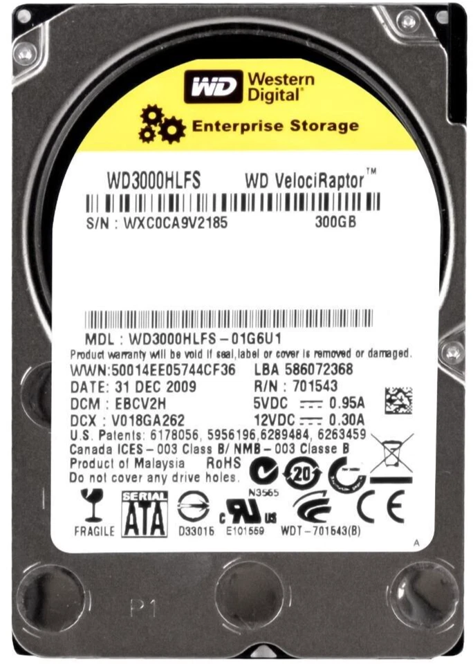 Disque Dur WD VelociRaptor WD3000HLFS 300GB 10000U/Min 64MB SATA II 2.5'' - Photo 3/3