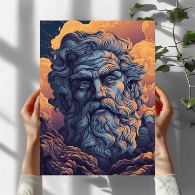 Zeus Gott Premium Poster Schöne Wanddeko Dekoration in 40X30 cm