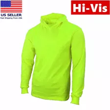 Safety Work Hi Vis High Visibility Non ANSI Long Sleeve Shirts Neon Green Hoodie