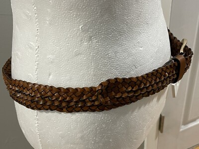 Micheal Kors Brown Woven Leather Wide Belt Sz S/M Wide Dark Brown Woven Leather Michael Kors Belt/vintage 90s  main image 2