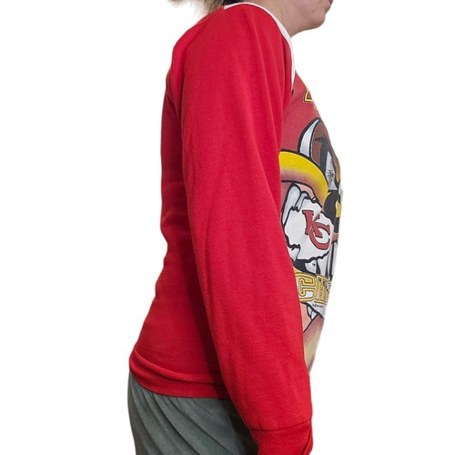 Retro 90s Womens S Kansas City Chiefs Sweatshirt Looney Tunes Large Graphic Thin - Picture 6 of 15