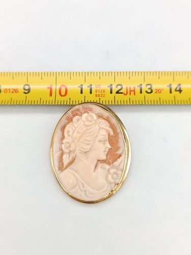 Colgante Camafeo Cara Mujer Plata 925 Chapado Oro Amarillo Camafeo Broche - Imagen 3 de 8