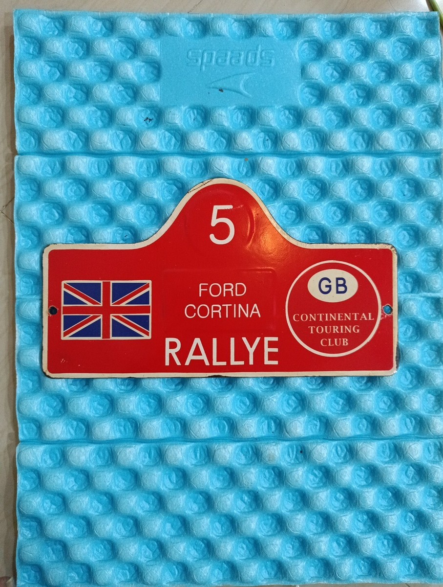 PLACCA BADGE GB Continental Touring Club RALLYE for FORD CORTINA number 5