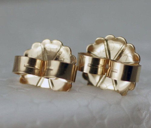 3 Pairs 14k Yellow Gold Filled XL 10mm Safety Butterfly Earring Push-backs 1/20 - Picture 3 of 4