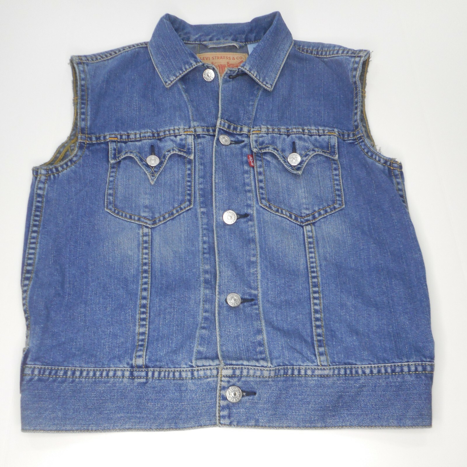 Levis Denim Trucker Vest Mens Size 