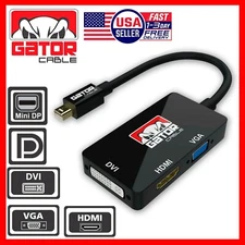 Mini DisplayPort Thunderbolt Male To DVI HDMI VGA Adapter Converter Cable 4 in 1