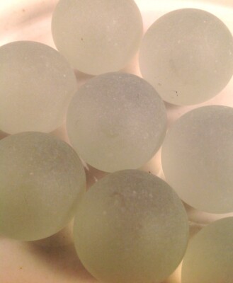 Glass Marbles 1''  - 12oz bag Clear frosted marble 16pcs