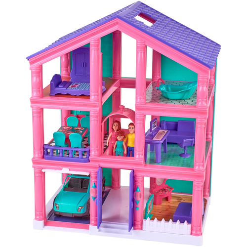 Kid Connection 3-Story Dollhouse Playset Pink 24-Piece Toddler Toy Age 3+ - Picture 10 of 12