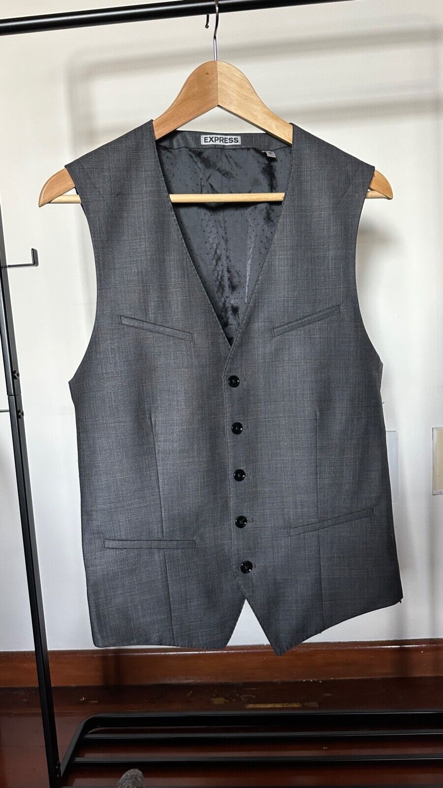 Express Men - Checked Grey Vest Small - image 1