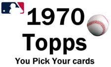 You Pick Your Cards - 1970 Topps #1 through #125 - MLB Baseball Card Selection