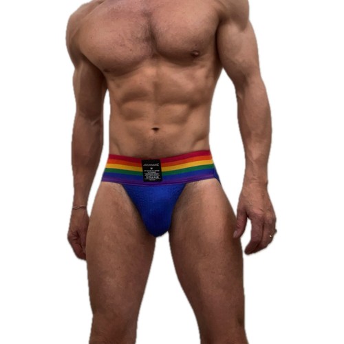 Jockmail Mens Jockstrap Rainbow Pride 3" Waist Sexy Jock strap Underwear - Picture 26 of 38