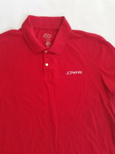 JCPENNY Red Employee Uniform Polo Shirt 