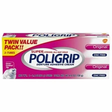 Super Poli-Grip Original Formula Zinc Free Denture Adhesive Cream, 2.4oz -...