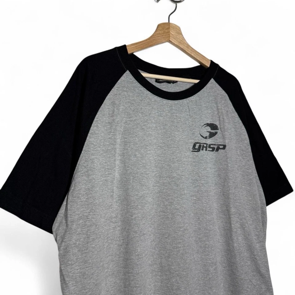 Camiseta para hombre Gasp Gym gris de gran tamaño manga 3/4 cubierta de bomba XXL Foto 3 de 4