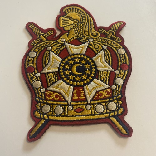 VTG Masonic Knights Templar Demolay International Crown Sew On Patch Free Mason