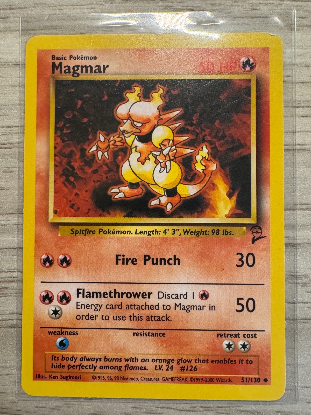 Magmar 51/130 Uncommon Base Set 2 Pokemon Near Mint