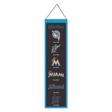Miami Marlins Evolution 8x32 Inch Vertical Wool Embroidered Hanging Banner