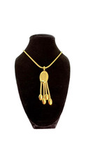 Vintage MONET Gold Tone Tassle Necklace HEAVY 24