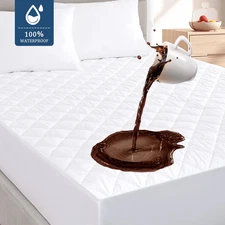 Quilted Waterproof Mattress Cover Pad Protector Cooling Breathable Fitted Topper