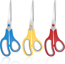 3 Pack 8" Scissors Heavy Duty Stainless Steel Craft Office School Sharp