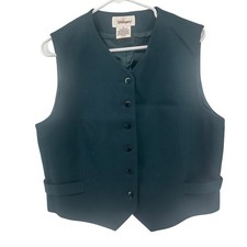 Vintage Worthington Wool Tailored Vest Green Minimalist Y2K Office Career NWT