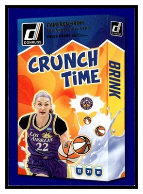 2025 Donruss WNBA Crunch Time Press Proof Blue 17 Cameron Brink LA Sparks