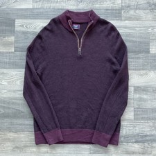 Untuckit Beiguardo Merino Wool 1/4 Zip Pullover Sweater Men  s LARGE Maroon 41312