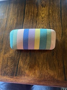 Madewell-stripe Sunglasses Case with Tan Interior
