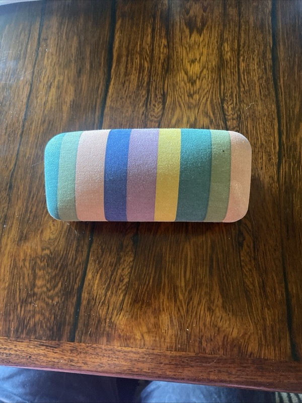 Madewell-stripe Sunglasses Case with Tan Interior