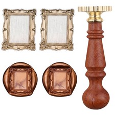 Frame Wax Seal Stamp, 3D Embossed Relief Carving Head Stamp 6