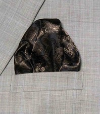 Gascoigne Brown Paisley Pocket Square Men's