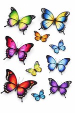 Colorful Butterfly Stickers 10 Pack Waterproof Small Medium, Multicolor