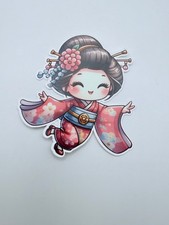 Brand New Cute Anime Japanese Kimono Geisha Sticker 3.25 By 3.5