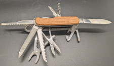 Wooden Handle Multi Tool Pocket Knife Saw Sci...