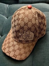 Gucci x The North Face GG Monogram Canvas Baseball Cap Beige RARE