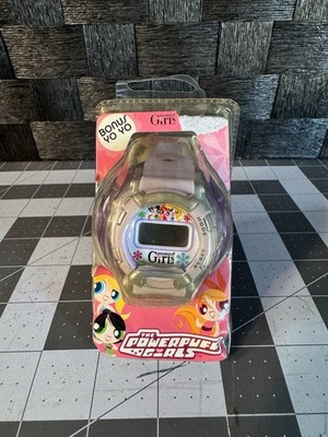 Vintage Powerpuff Girls Digital Watch w/ Yo-Yo Sealed Cartoon Network Y2K