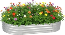 Galvanized Garden Bed, 6x3x1ft Outdoor Elevated Raised Garden Bed Vegetables
