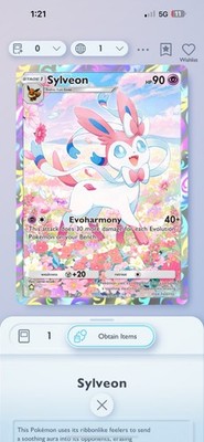 Pokemon Pocket TCG Digital Card Sylveon Full Art Rare Boosterpack Eevee Grove