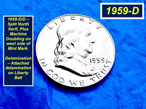 Photo of a 1959-D Franklin Half Dollar from an eBay listing that sold on Jul 21, 2026