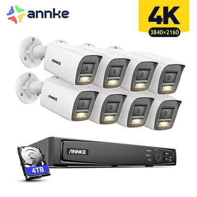 ANNKE 4K 8MP PoE Überwachungssystem Set Aussen Farbnachtsicht 24/7 Überwachung