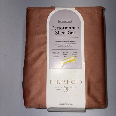 Threshold Solid Performance 400 Thread Count Sheet Set Rust Twin/Twin XL*