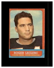 1963 Topps football card Roger LeClerc Chicago Bears #64