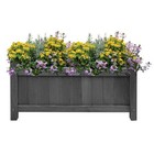 Wooden Rectangular Trough Planter Flower Herb Garden Patio Decking Box 90cm