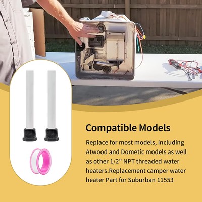 RV Water Heater Anode Rods 11553 4.5" X 1/2" NPT For Atwood - View #8