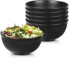Plastic Cereal Bowls Set of 6 Unbreakable Breakfast Mixing Serving Bowls, 24 oz