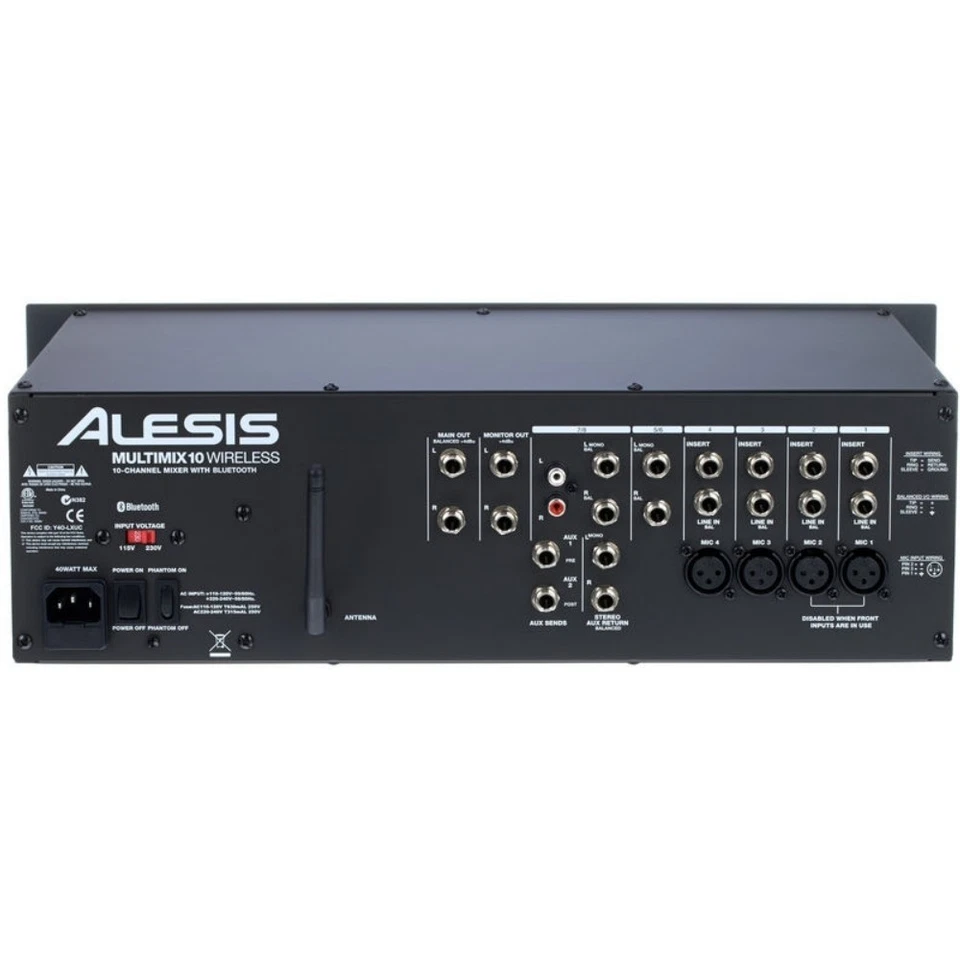 ALESIS MULTIMIX 10 WIRELESS 3-Space Rackmount Bluetooth Streaming Audio Mixer - Image 3 of 4