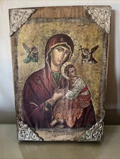Antique Russian Ortodox Icon of Mother of God of Kazan